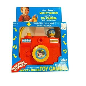 Vintage 1980's Illco Disney Mickey Mouse Musical Toy Camera New